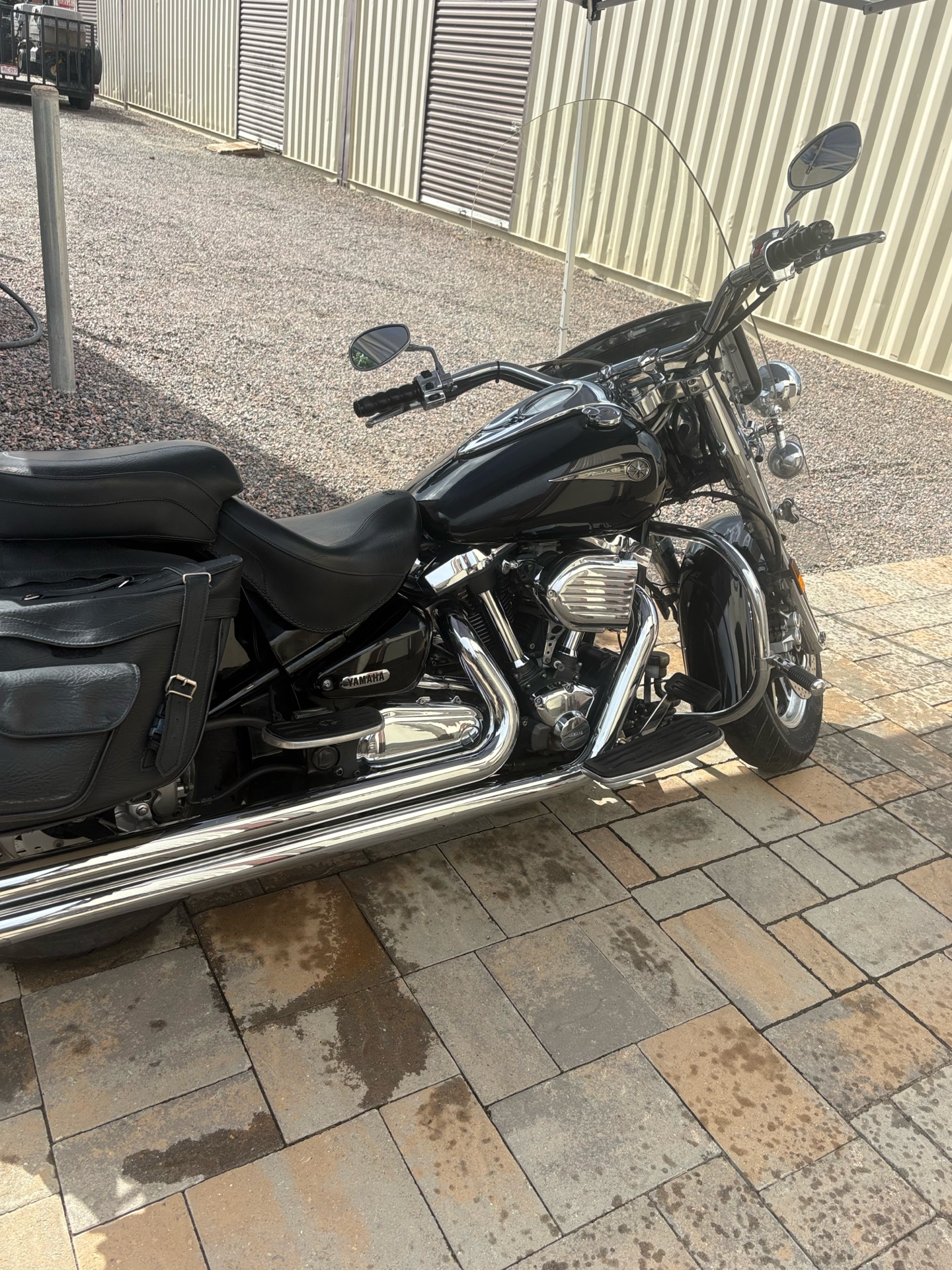 Finished Yamaha cruiser motorcycle